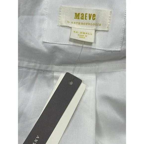 Anthropologie Maeve Shirt Dress Midi Cotton Oversize Comfort Preppy Boho XXS NWT - Picture 13 of 13